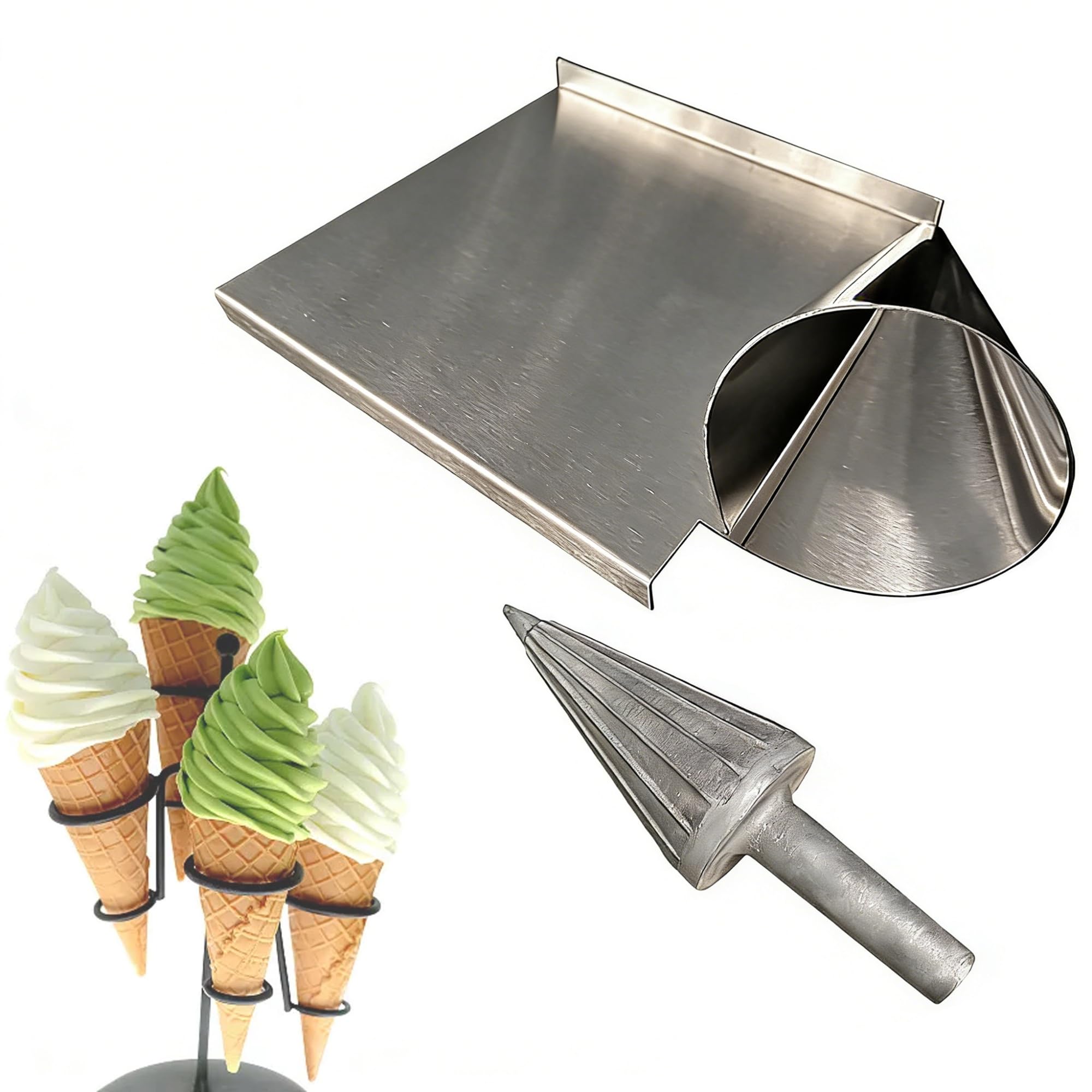 Rullo per cialde, stampo antiaderente in acciaio inox per uova croccanti, gusci di pasticceria, cialde gelato fai da te, per panetterie domestiche e cucine