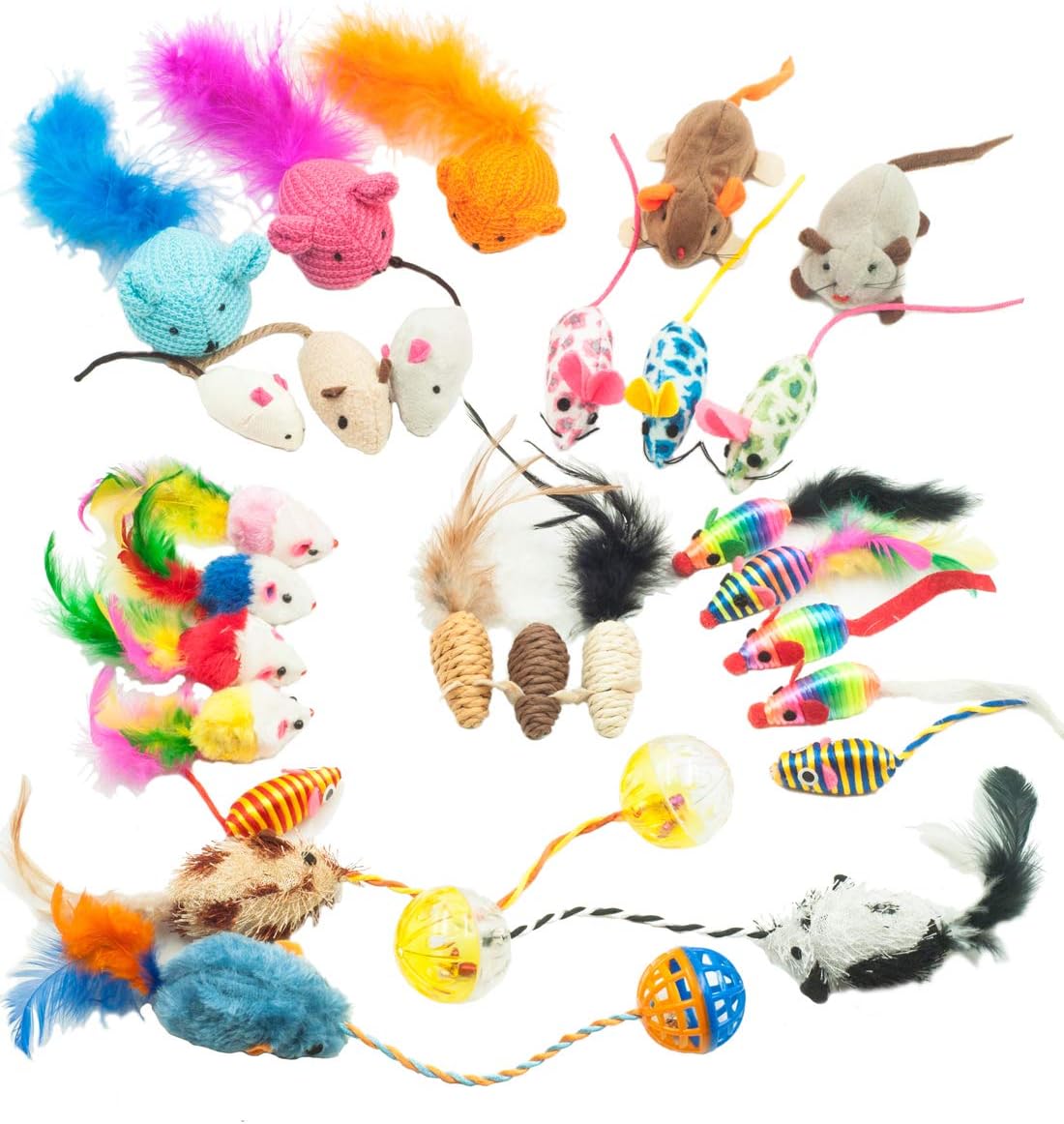Shappy 150 Pcs Cat Toys Bulk Include 40 Colorful Springs