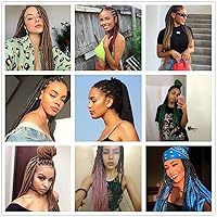 Vista 6 de Cabello trenzado preestirado fácil de trenzar, textura Yaki, pelo sintético trenzado para trenzas de caja, no pica, ajuste de agua caliente, trenzas