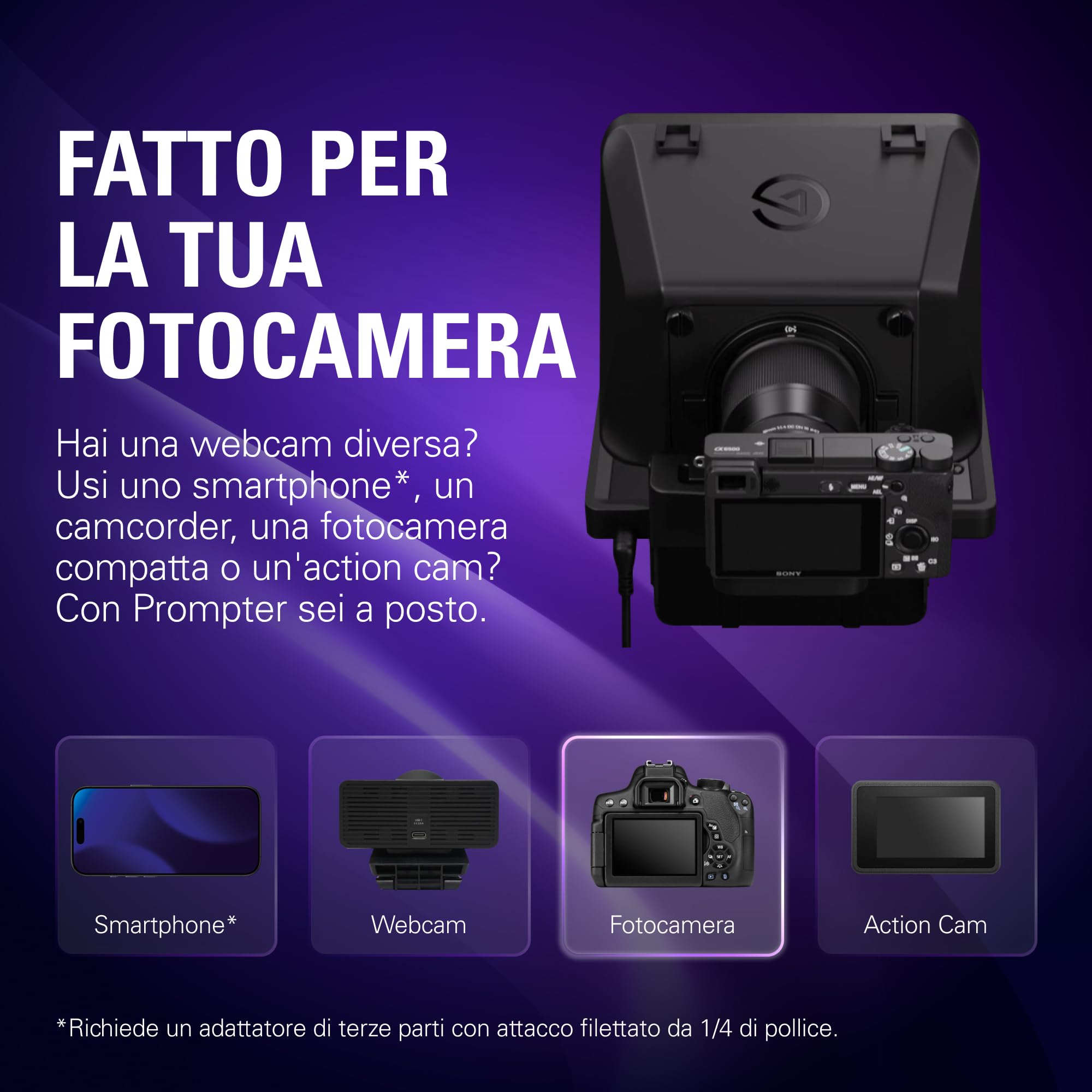 Elgato Prompter – Teleprompter con schermo integrato, YouTube, Twitch, Zoom, Teams e altro, supporta DSLR/Webcam/Smartphone, visualizzazione del monitor Drag & Drop, funziona con Mac/PC & Stream Deck