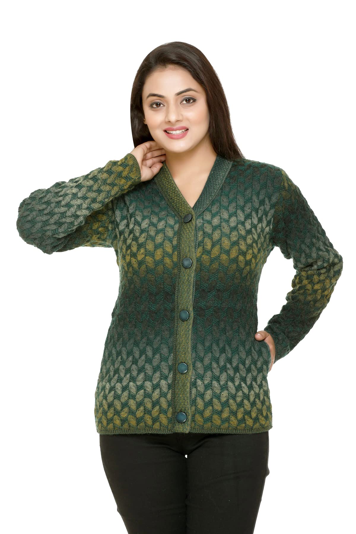 aarbee Full Sleeve Woollen Cardigan for Women-picture-12