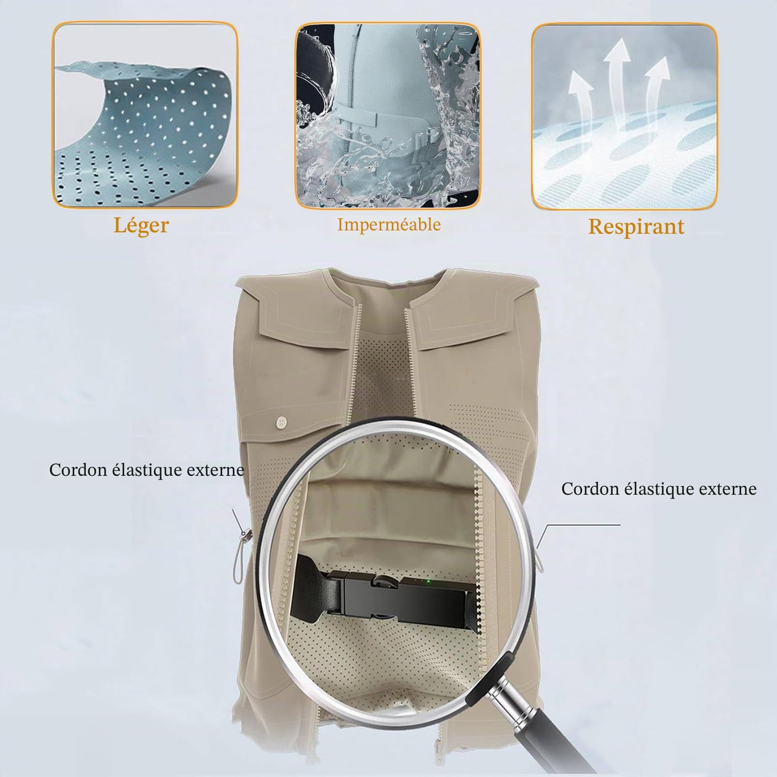 Gilet Airbag LéGer Et Antichute, Veste Airbag Intelligente Et Portable Avec Application, éQuipement De Protection Antichute RéUtilisable Pour Personnes âGéEs,Black(Mr)-L