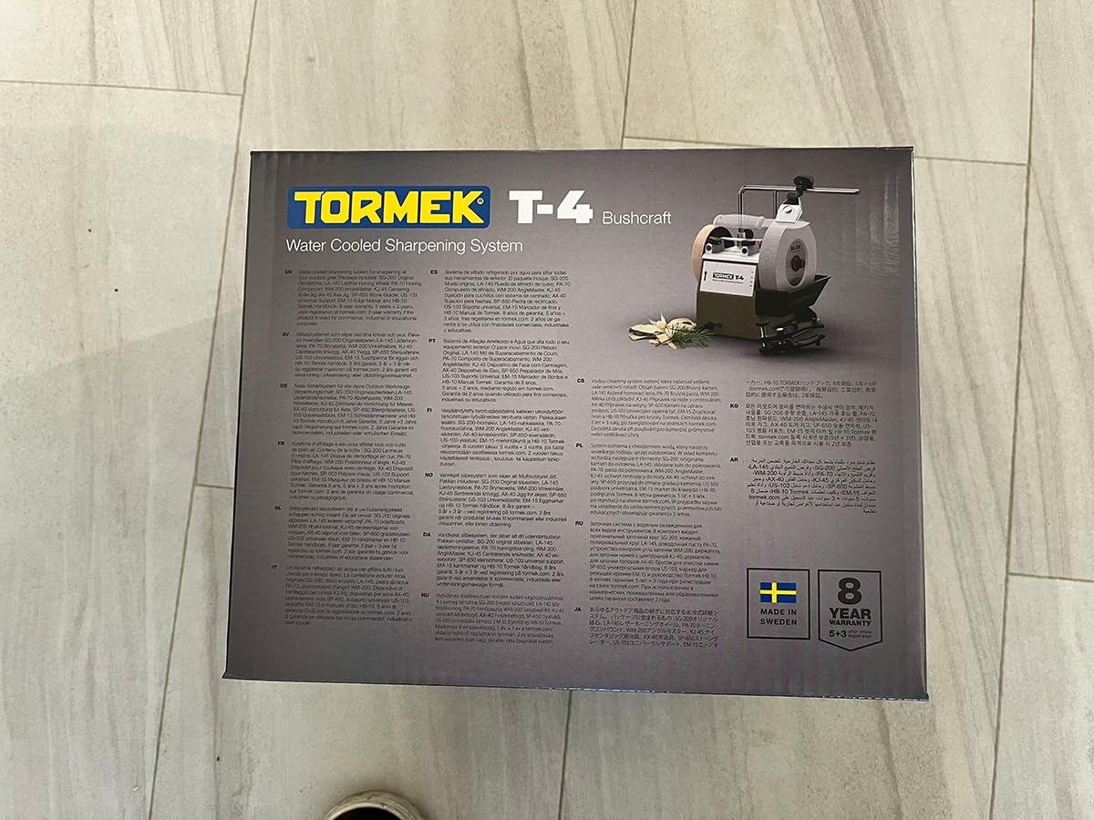 Tormek - Machine à affûter et à effacer T-4 Bushcraft - Mise à jour 2024 avec AX-40
