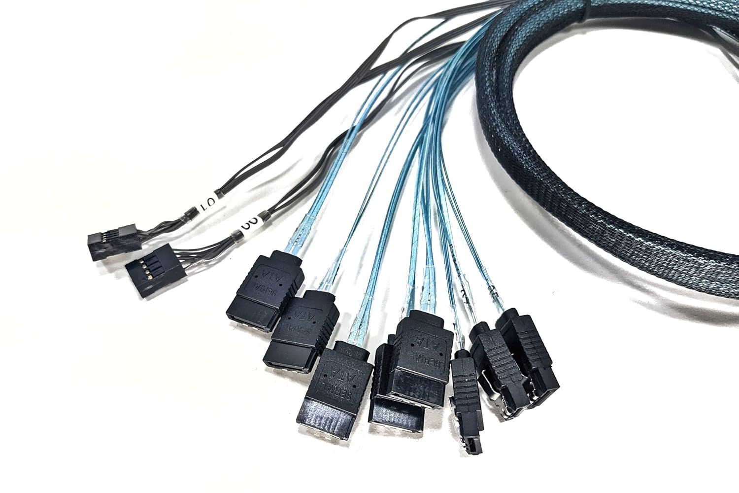 Areca Slimline SAS SFF-8654 to 8 SATA with Side Band (1 Meter)