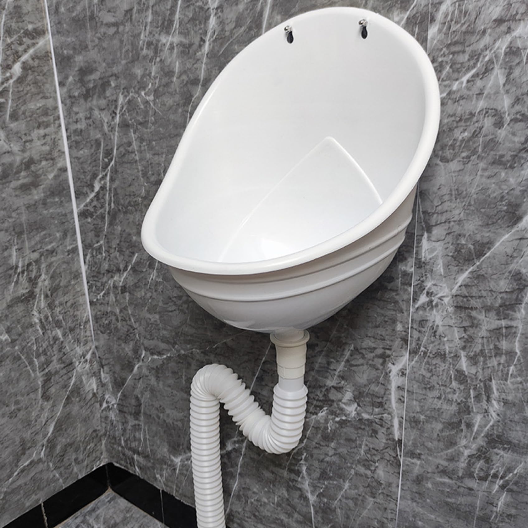 Urinario sin agua para niños y hombres, diseño de plástico montado en la pared, a prueba de salpicaduras, ranura profunda para un uso fácil, perfecto para baños de niños pequeños y espacios familiares