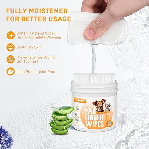 Miniatura 5 de Kopmath Toallitas limpiadoras de oídos para perros y gatos, elimina suavemente el cerumen y el olor, alivia la picazón y las infecciones de los