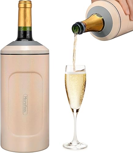 Miniatura 8 de Enfriadores de vino para botellas, regalo ideal para los amantes del vino, cubo portátil de acero inoxidable para champán, doble pared aislada al