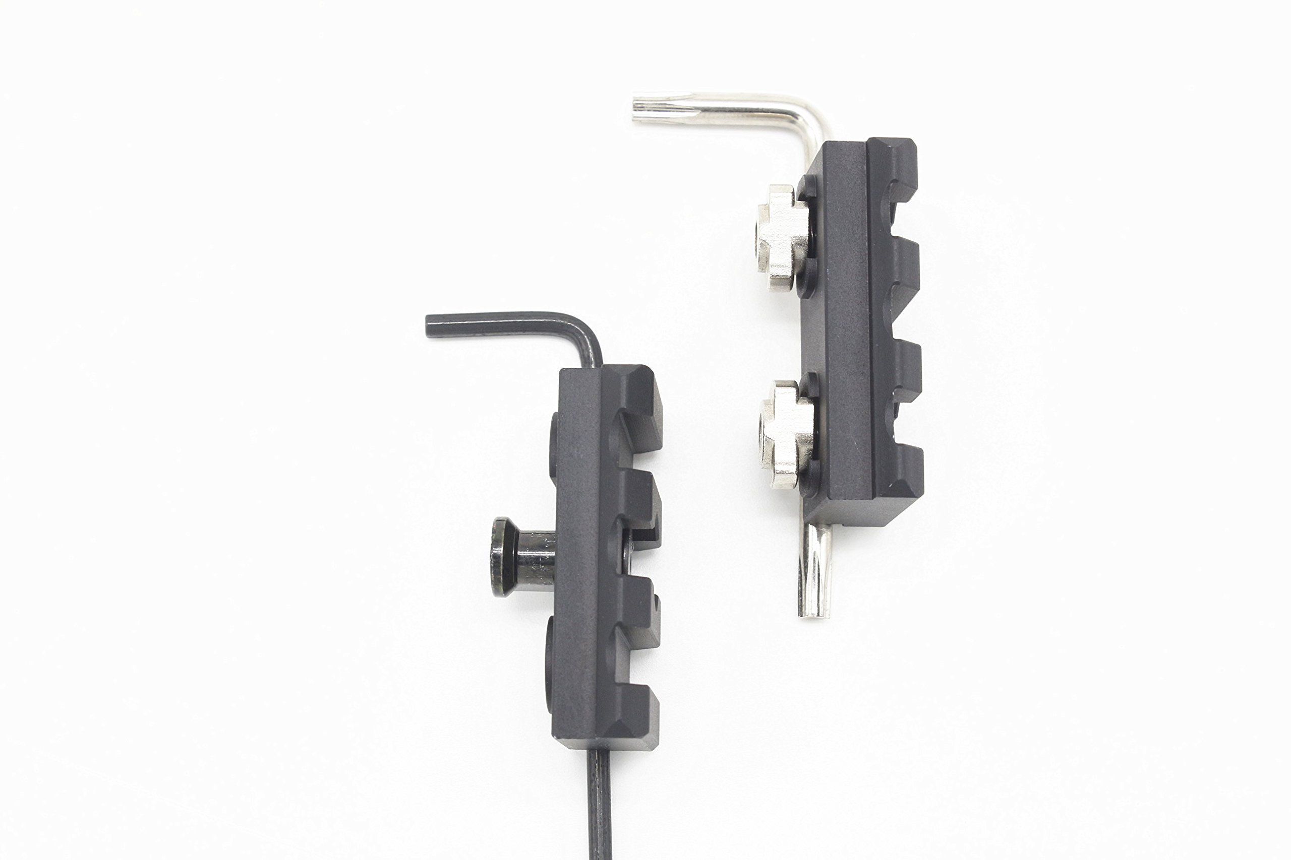 GLECTICAL 3Pcs Rail Picatinny Aluminium 5 Et 10 Fentes - Compatible MLOK Keymod - Accessoires Tactiques Noir