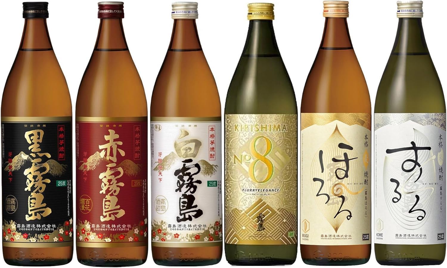 霧島酒造 焼酎6本セット 25度 900ml×6 黒霧島 赤霧島 白霧島