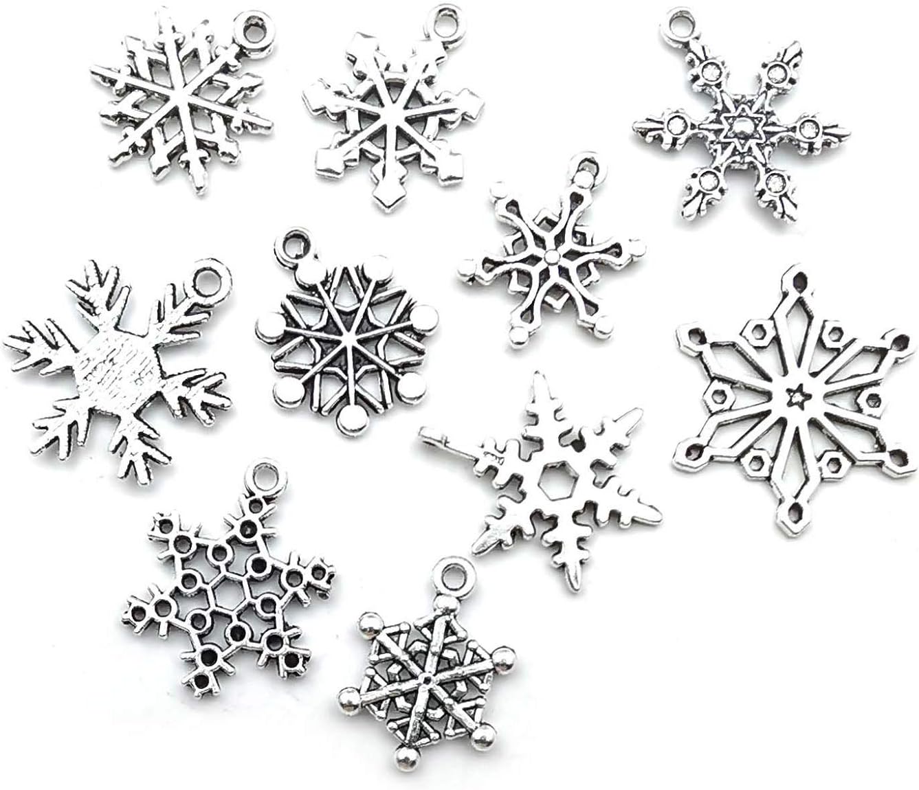 80pcs Craft Supplies Antique Silver Christmas Snowflake Charms Pendants for Crafting, Jewelry Findings Making Accessory for DIY Necklace Bracelet (M184) - Image 4