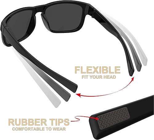 Miniatura 4 de QOOL TIMES Gafas de sol polarizadas rectangulares para hombres y mujeres, correr, caza, golf, ciclismo, senderismo, al aire libre