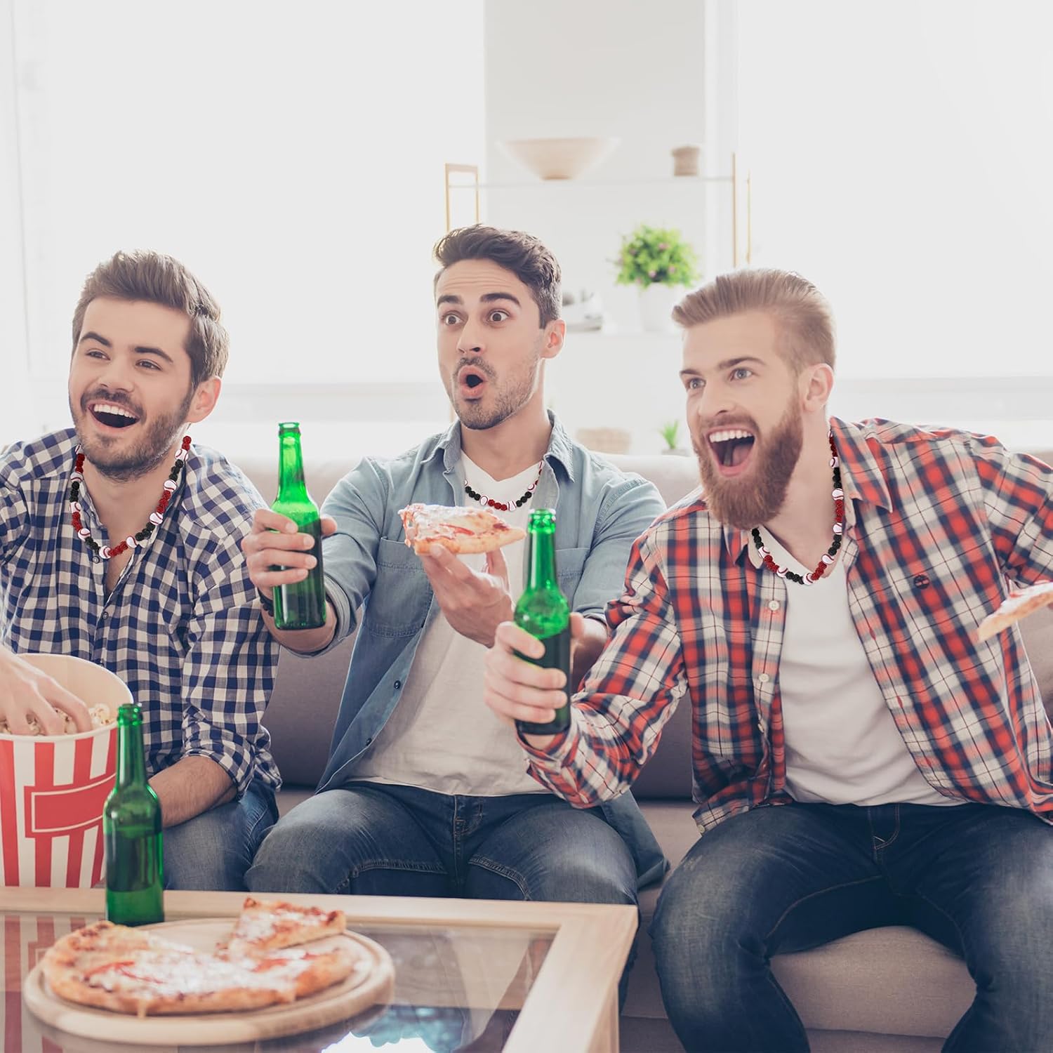 6 Pcs Baseball Beaded Necklace for Teenager Bling Rhinestone Clay Beaded Necklace Gifts for Sports Team Fans - Image 7