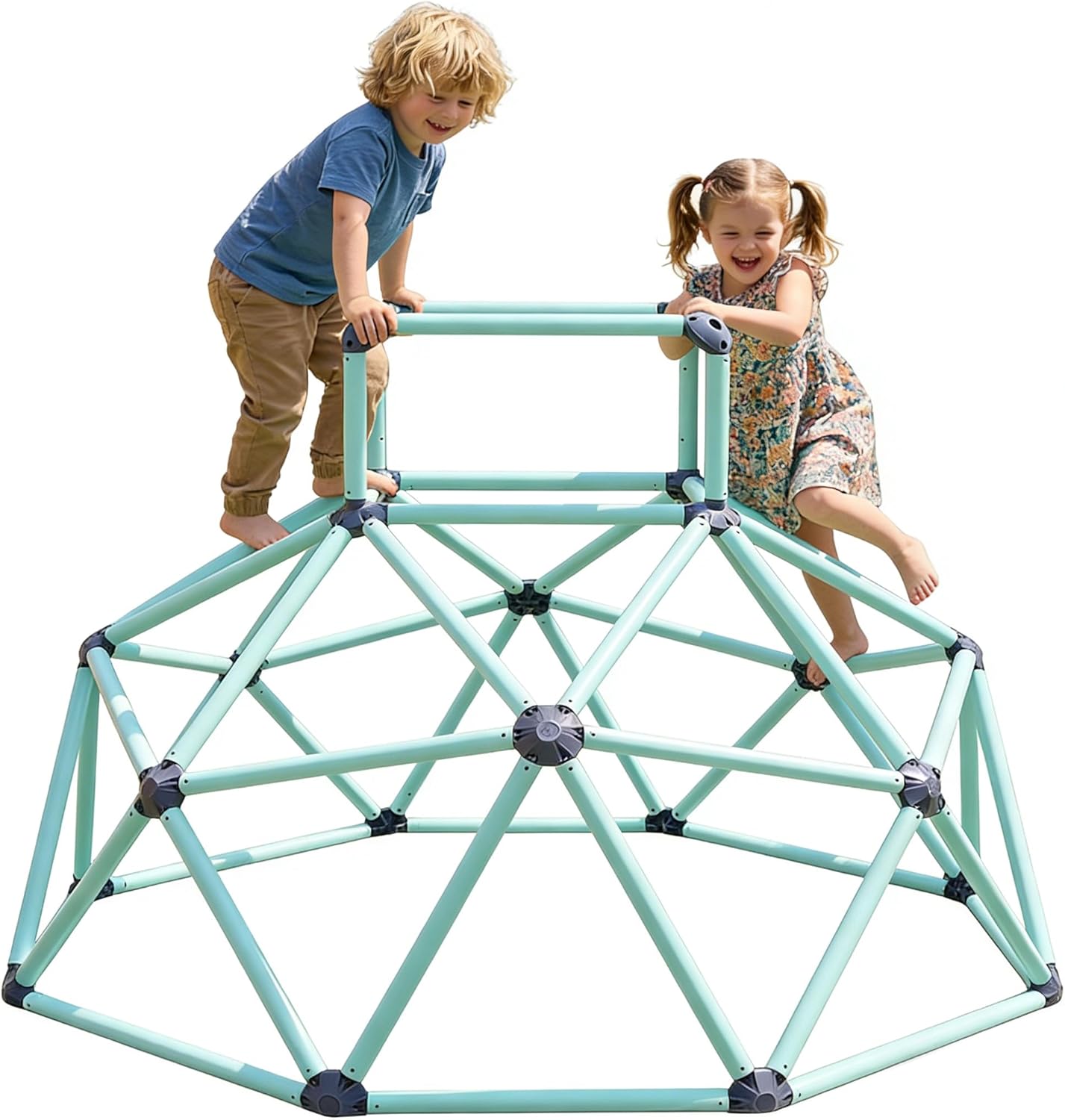 Geometric Climbing Dome – Sturdy Steel Frame, All-Weather, for Kids 3–10 (Blue)
