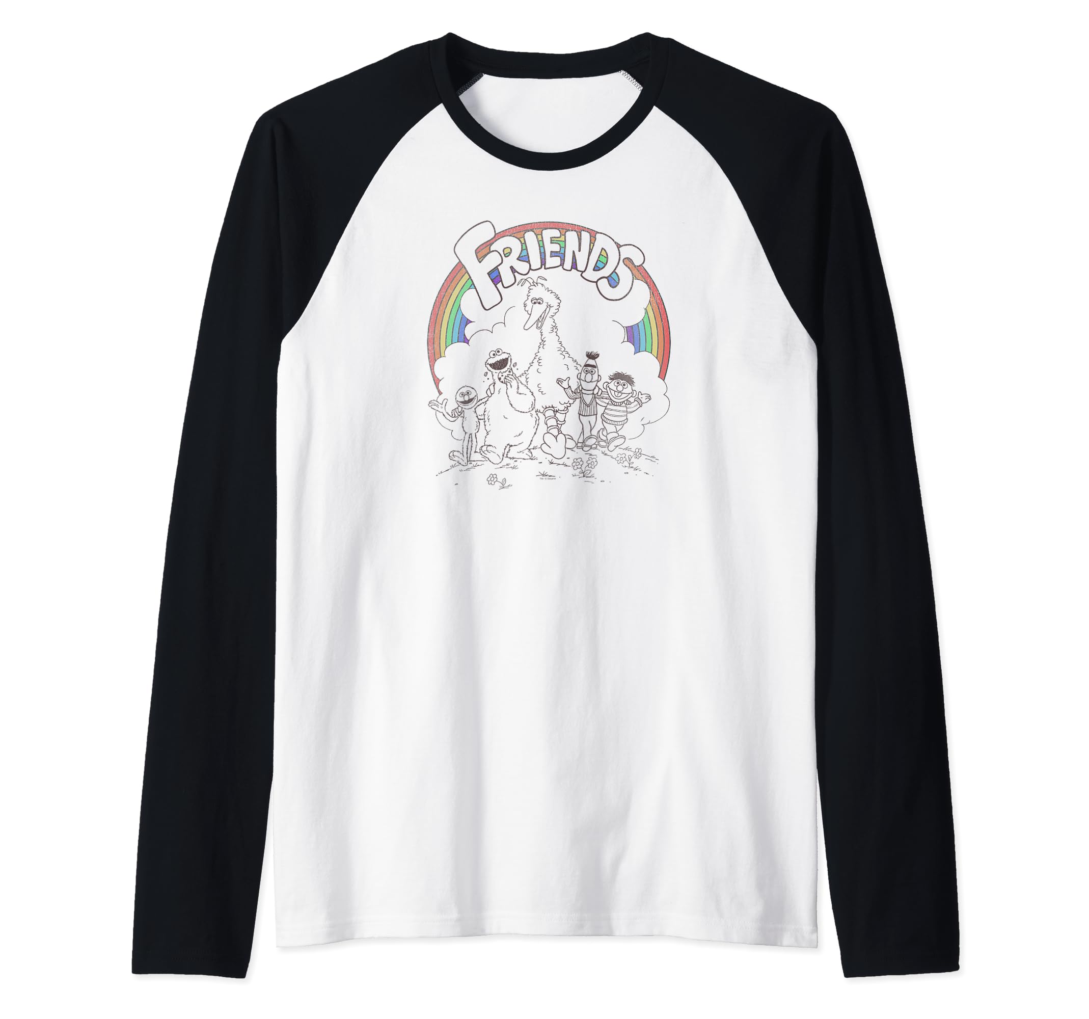 T-shirt Sesame Street raglan coupe baseball ample pour éliminer l'inconfort