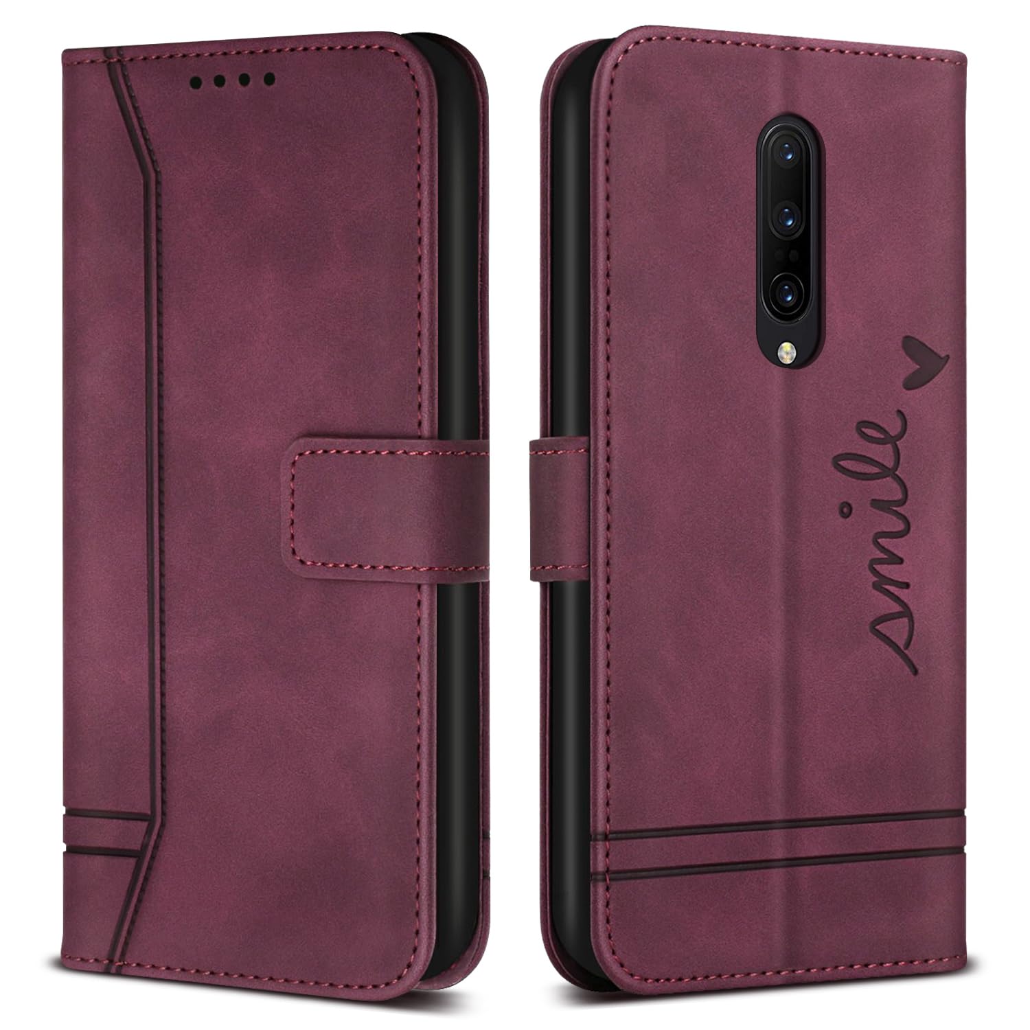 PKQTOP Cover per Oneplus 7T Pro/Oneplus 7 Pro Custodia,Carta Fessura, Supporto Stand,Silicone TPU,Flip Protettiva Case per Oneplus 7T Pro/Oneplus 7 Pro