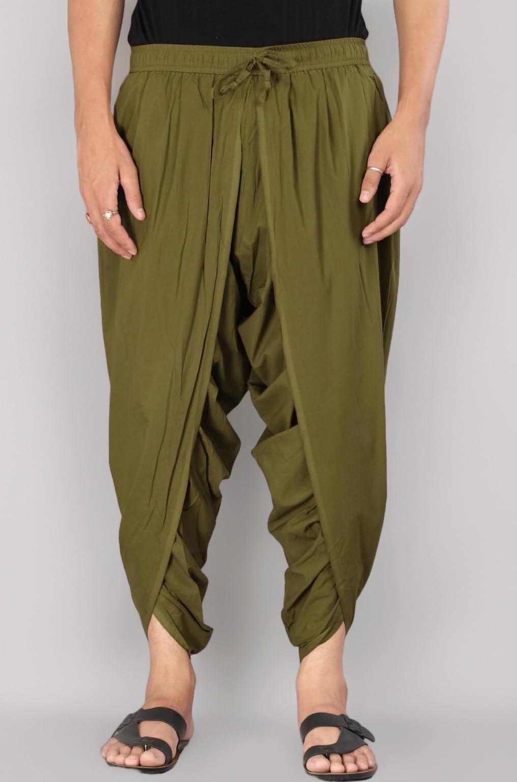 Urali® Men's Solid 100% Cotton Dhoti Pants - D100A