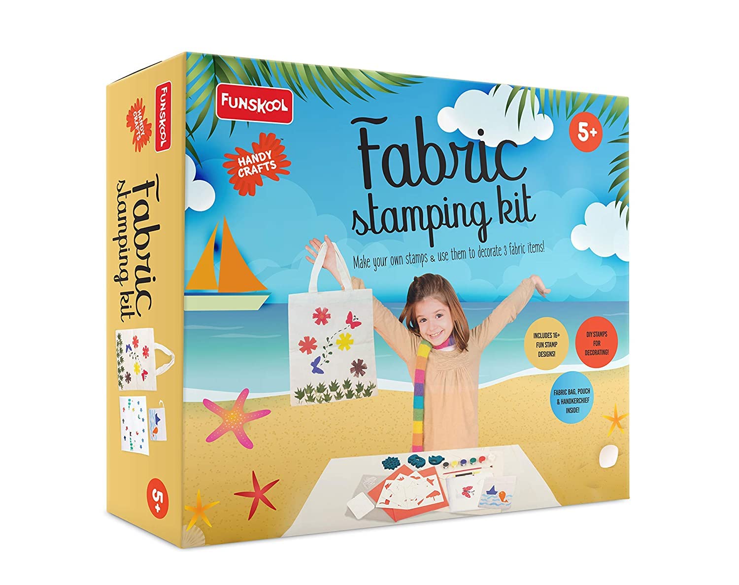 DIY Stamping kit , Block Printing Kit , 5 Years + , Fabric Stamping kit