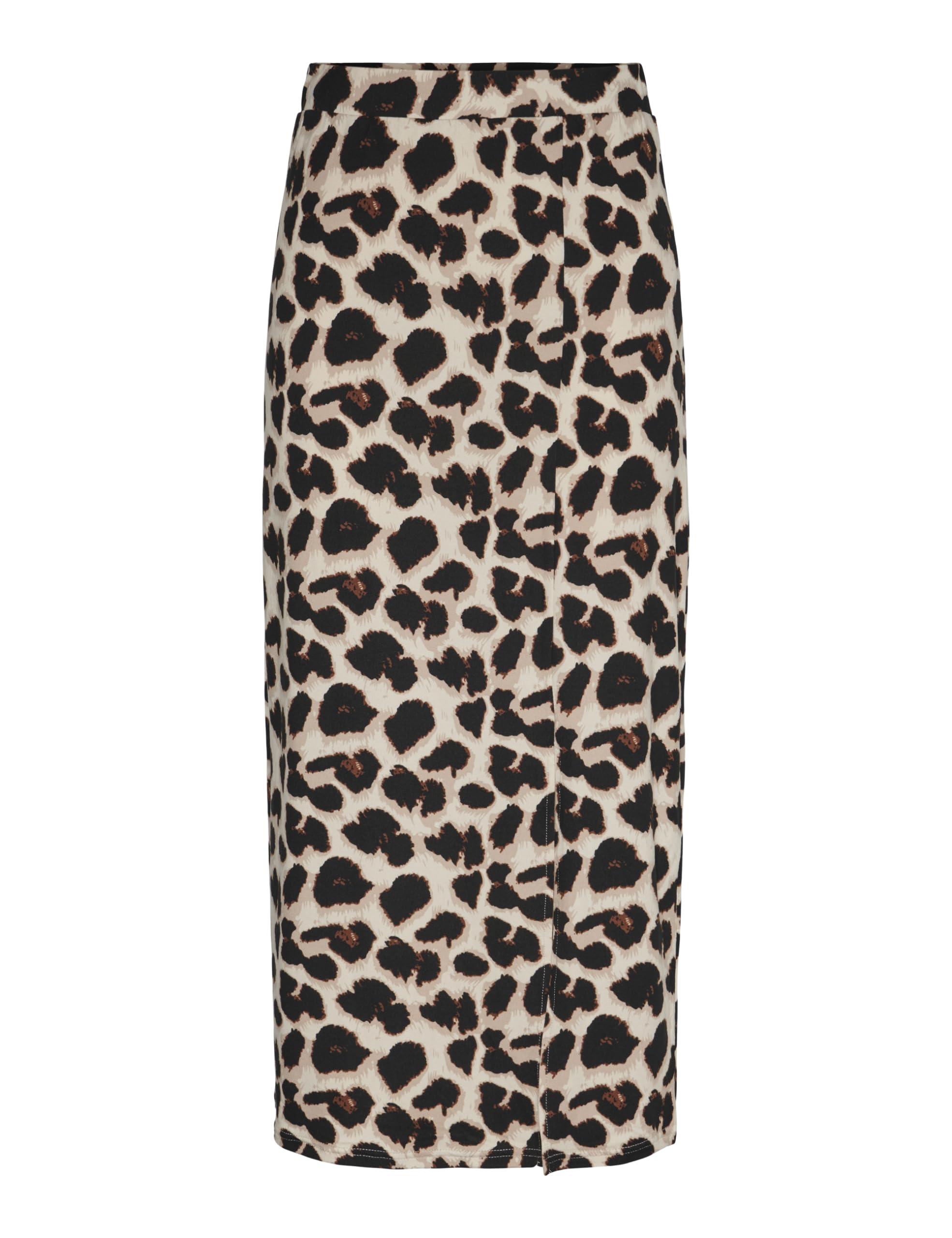 PIECES Women's Pcnala Hw Midi Skirt Mm Bc, Black/AOP: Big Leo, L