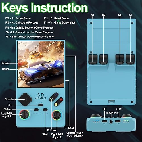Miniatura 5 de RegiisJoy Nueva consola de juegos portátil V40 Max 2025, 40000 juegos, pantalla IPS de 4 pulgadas, consola de juegos retro, 256G 4000 mAh, mini