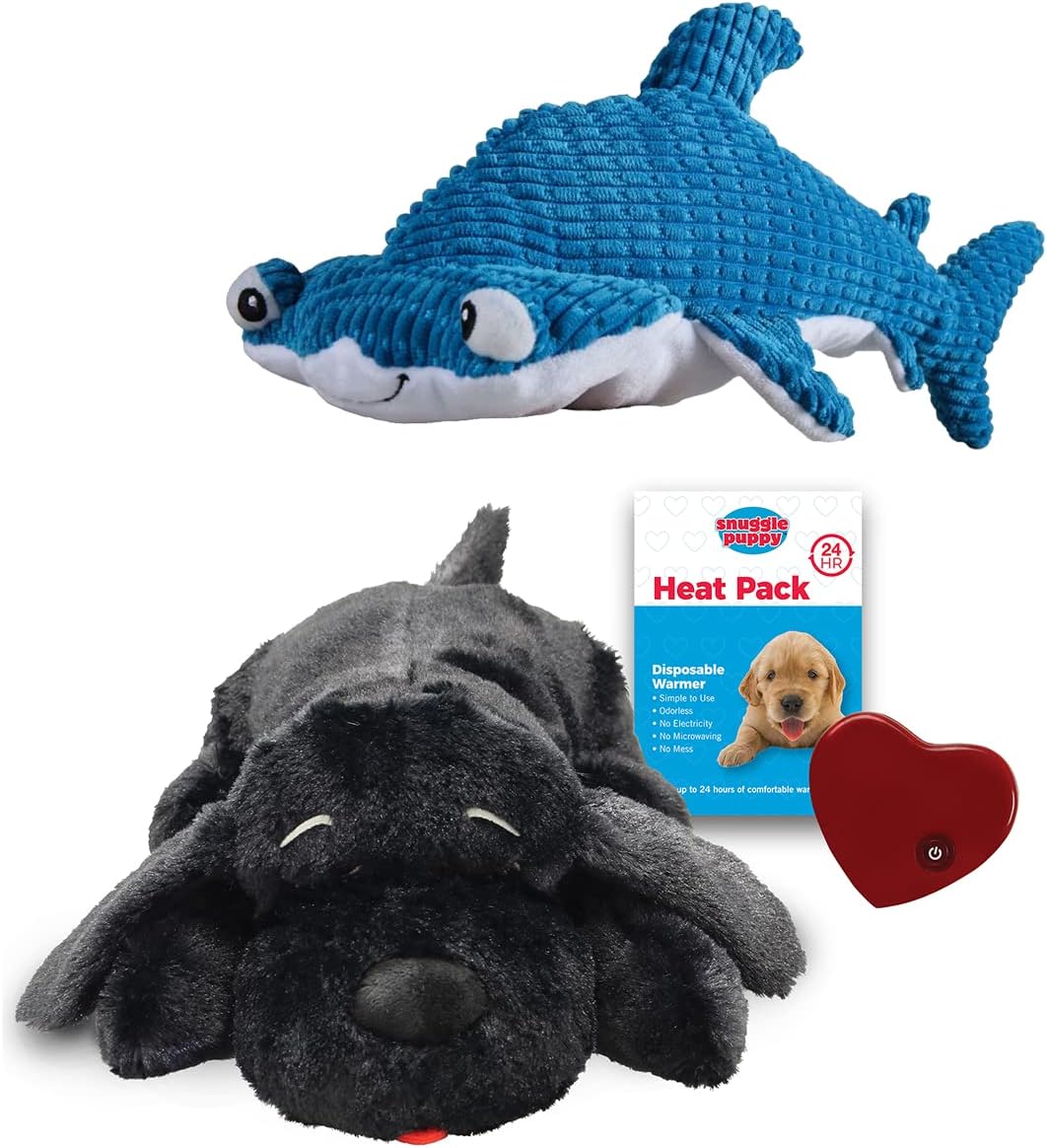 Snuggle Puppy - Tender-Tuffs Large Plush Hammerhead Shark Bundle - Comes with Snuggle Puppy and Shark Tough Dog Toy with Puncture Resistant Squeaker