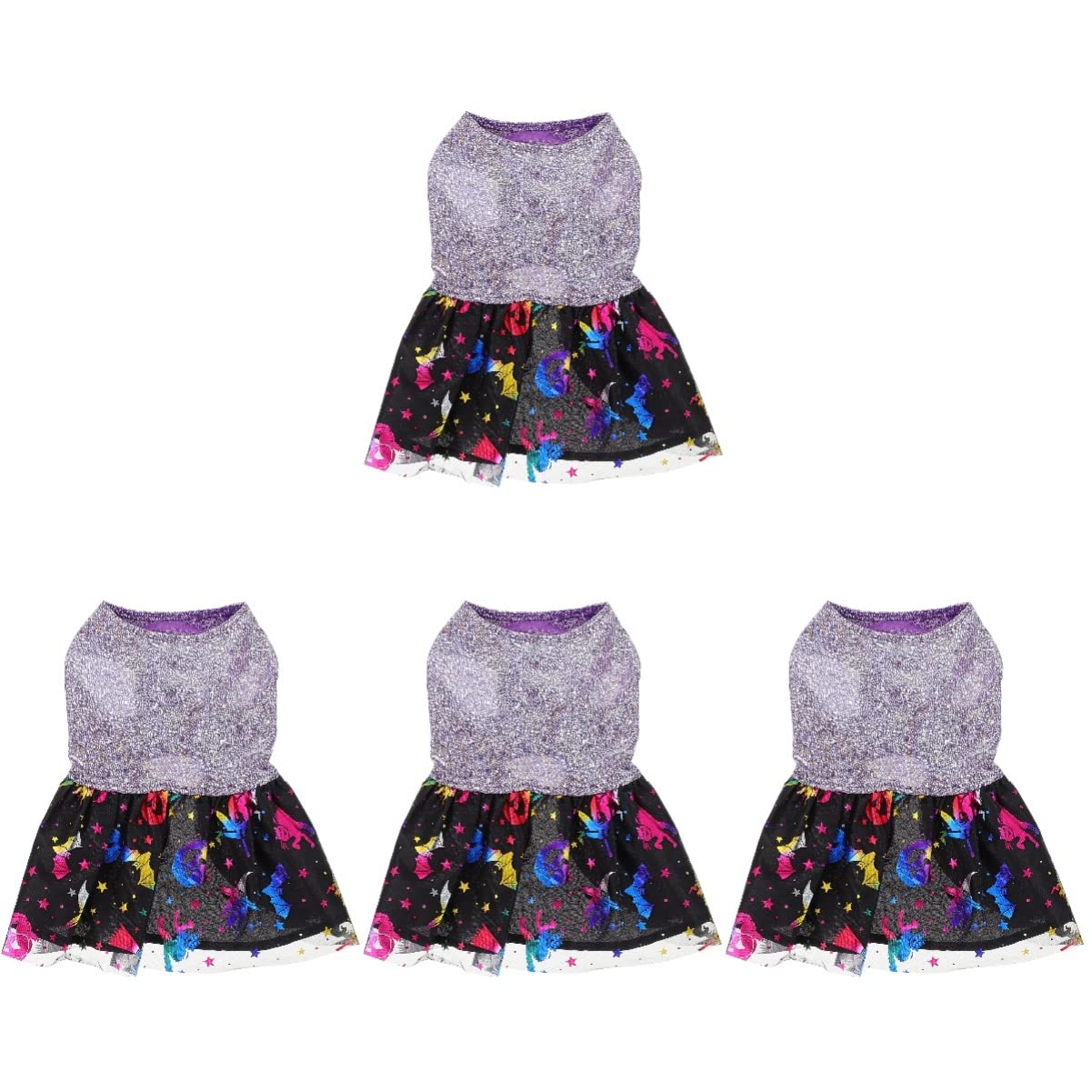 Robe d'halloween pour chiot en tissu violet extensible lot de 5 pièces XL