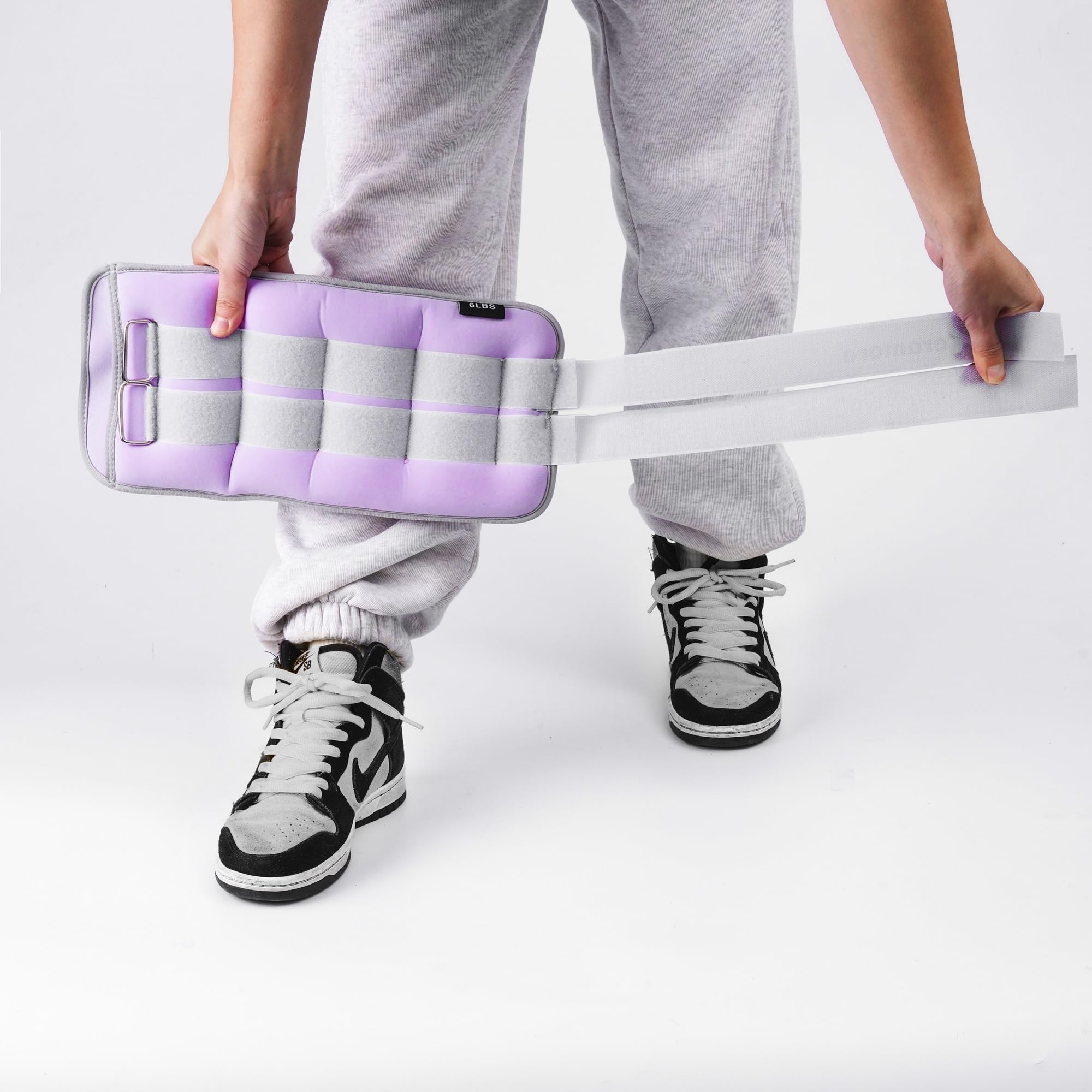 Pesi per caviglia (1 paio), per polso, braccio, mano e gambe, per donne, uomini, bambini, per esercizi, fitness, passeggiate, jogging, aerobica, yoga, fisioterapia, 5,4 kg (2,7 kg ciascuno), viola