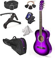 Vista 13 de Guitarra de madera de 30 pulgadas con estuche y accesorios para niños, niñas, principiantes (Madera)