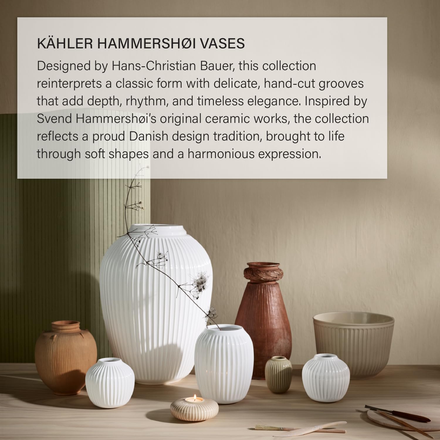 KAHLER HAMMERSHØI ホワイト花瓶 3個セット ケーラー KAHLER
