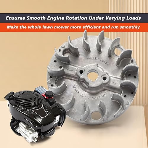 Miniatura 5 de Piezas de repuesto para cortacésped de volante 590544, compatibles con Briggs & Stratton modelo de motor pequeño 08P5020029-H1, volante de acero de