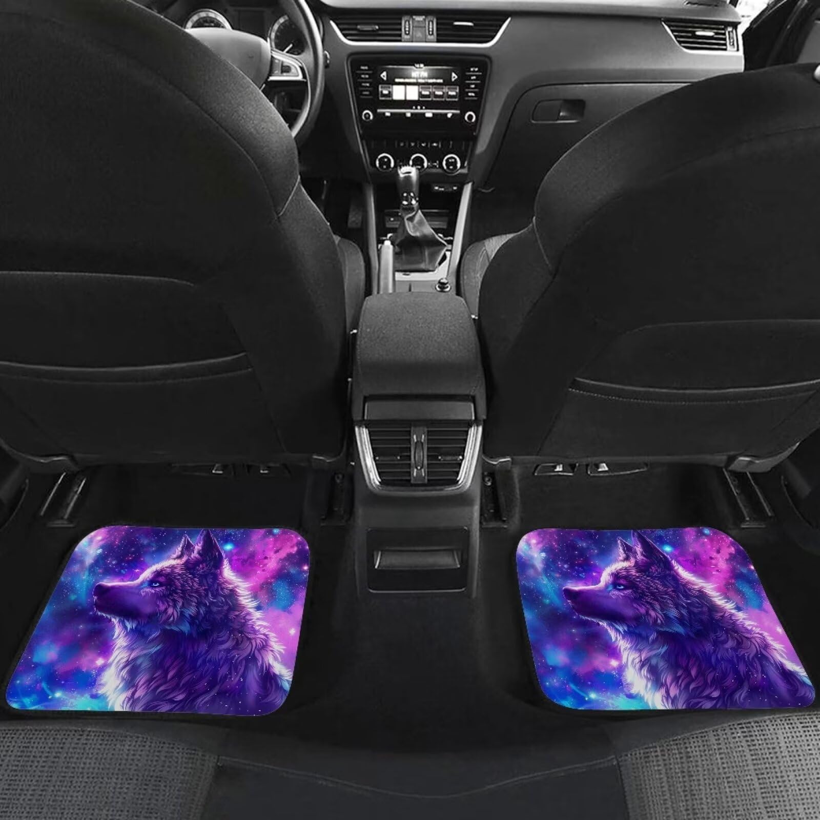 Youngerbaby Wolf Car Rear Floor Mats Set of 2 Galaxy Floor Mat Automotive Carpet Back Seat Mats Universal — view 4