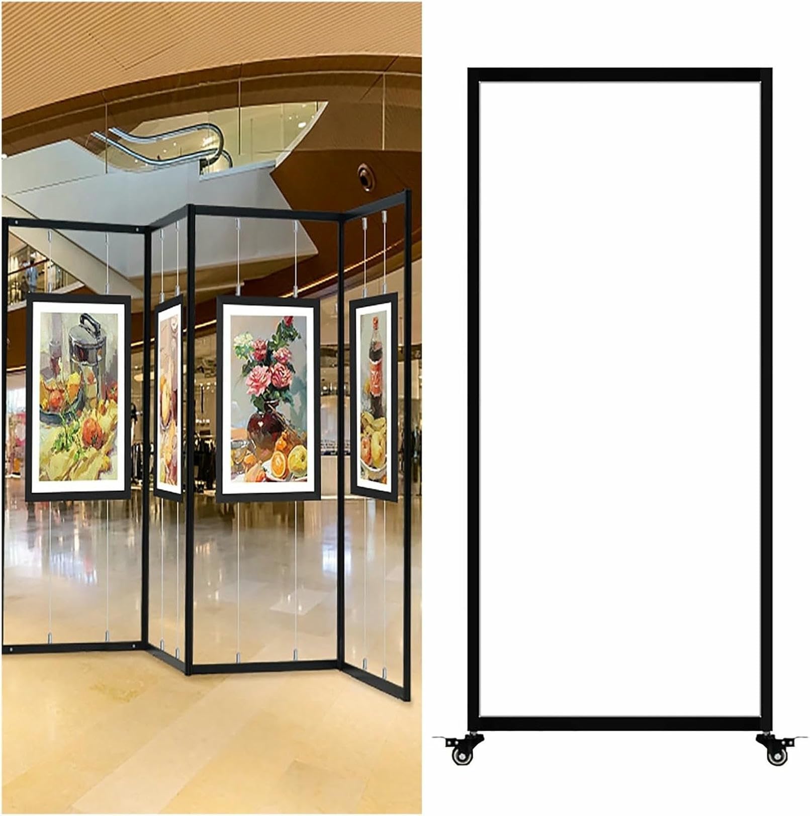 SWENEEN Folding Rack,Freestanding Partition For Exhibitions,Gallery Advertising,8pcs-100x250(39.4x98.4in)