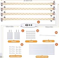 Vista 6 de Lámpara LED de cultivo de plantas, tiras de luz de crecimiento de espectro completo de 3500 K para plantas pequeñas de interior con temporizador