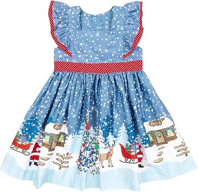 Amazon.com: Vestidos de princesa de manga larga con estampado de Papá Noel para  niños y niñas, regalo para vacaciones : Ropa, Zapatos y Joyería