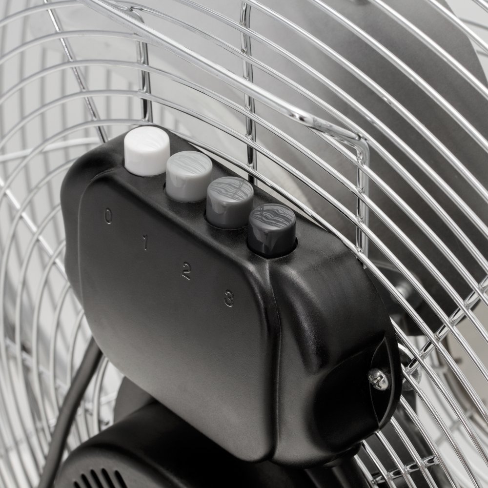 TROTEC Ventilatore a piantana TVM 18 S – grande, 100w, angolo di inclinazione 110°, 3 livelli, Ø 45 cm, metallo