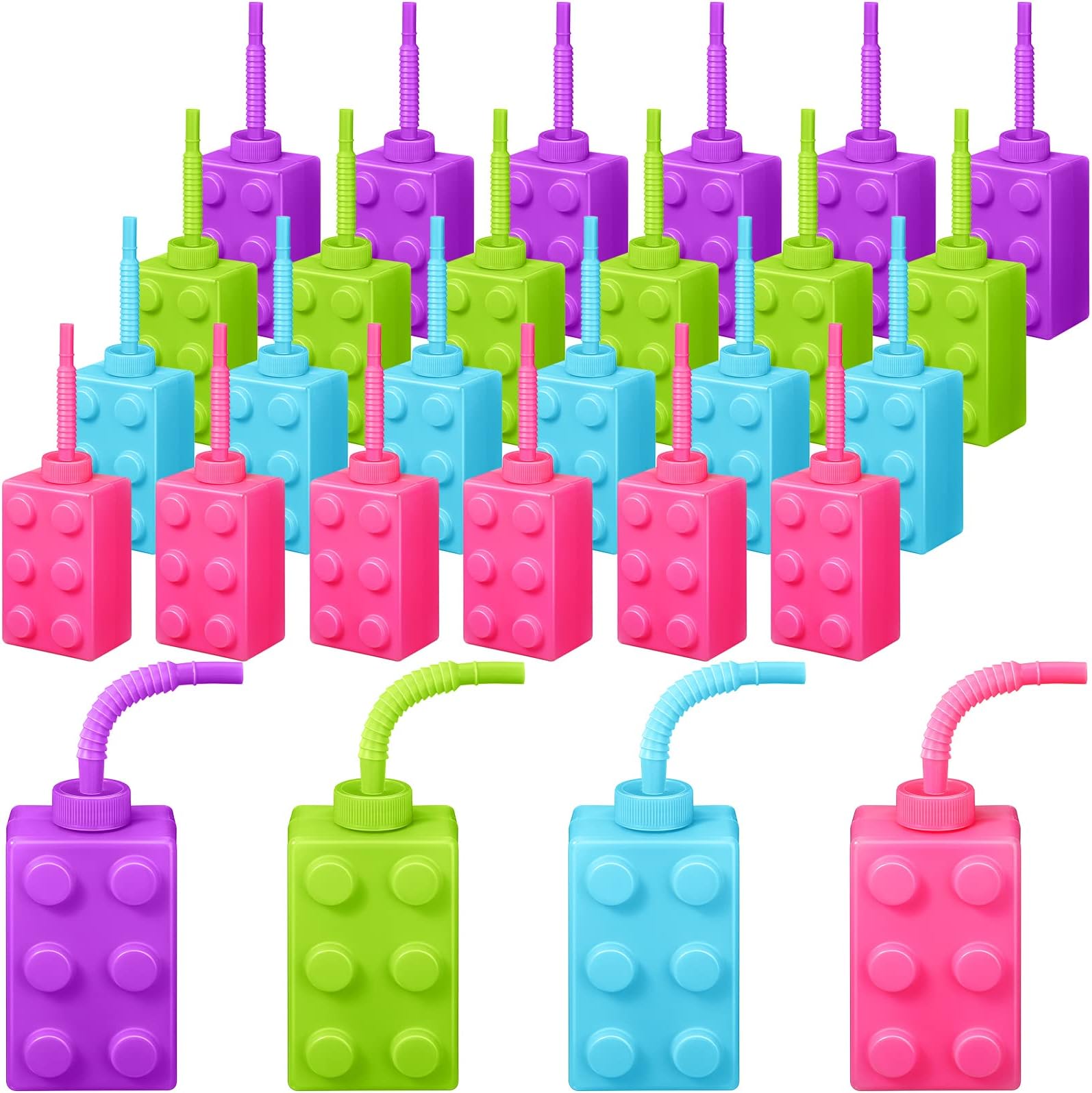 Building Blocks Cups 10 oz Reusable Brick Party Kids Cup Plastic Party Cups with