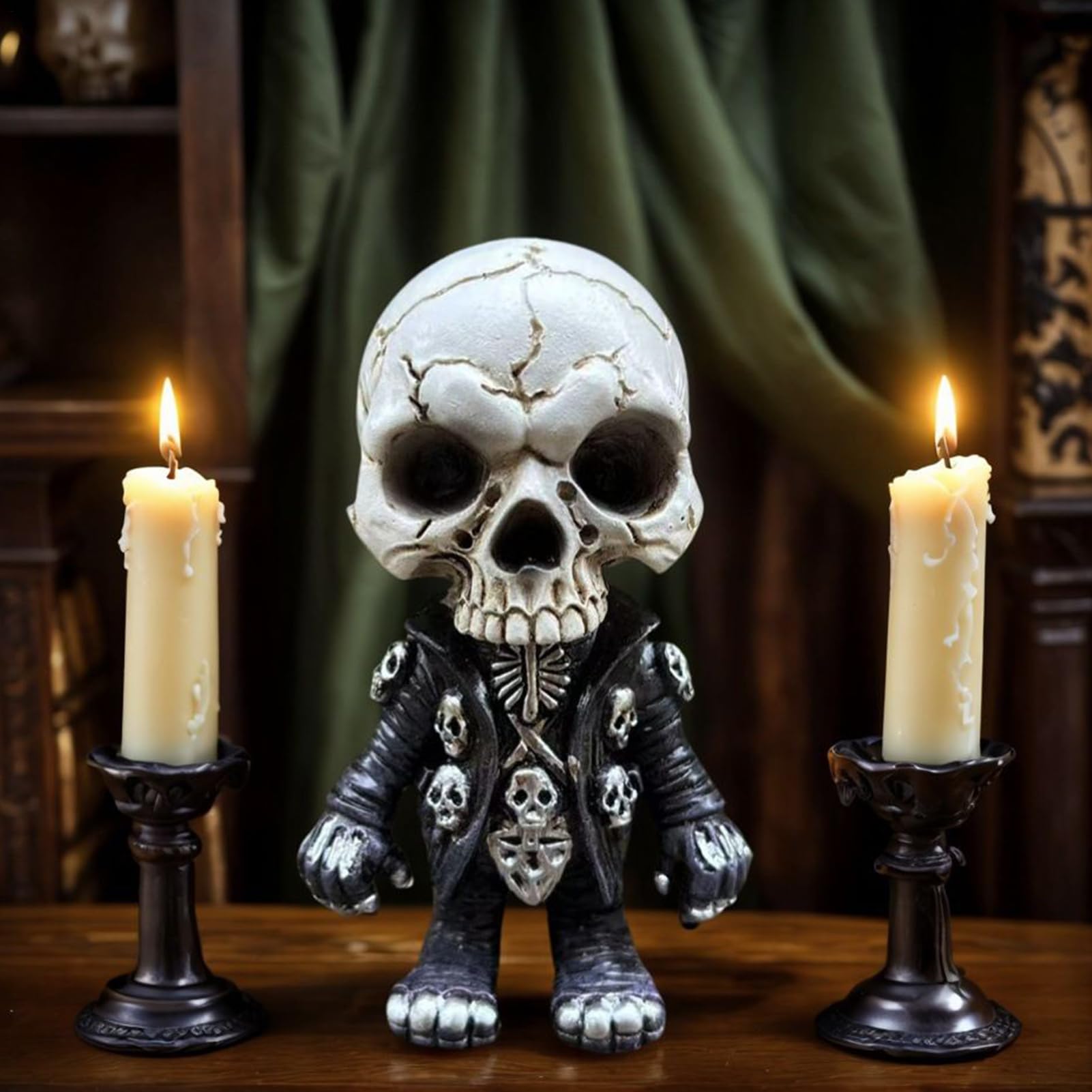 Halloween décoration de collection squelette gothique et figurine crâne pour bureau