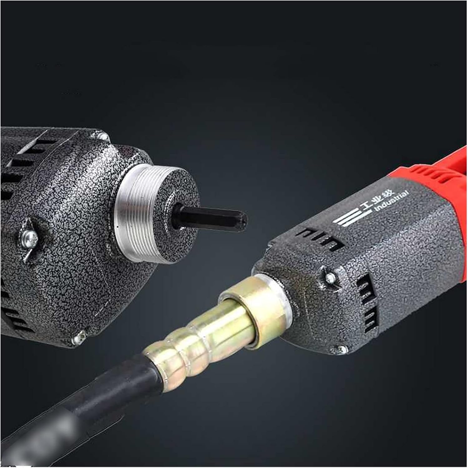 Concrete Mixers, Construction Vibrator Power Concrete Vibrator Hand Held Electric Pencil Vibrator With 1M 1.2M 1.5M Hose(1750w motor+50# 1.5 meter rod)