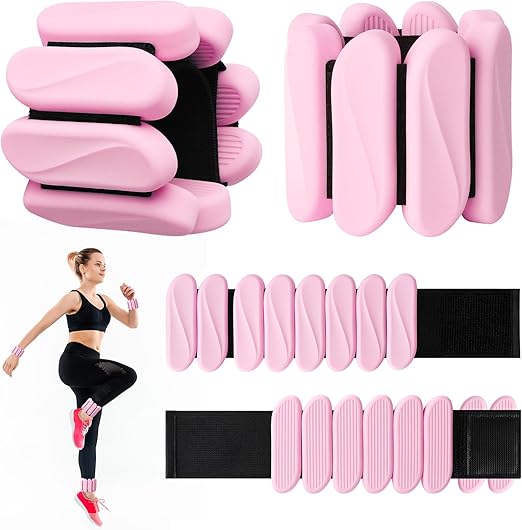 Wrist Weights, 2Pack Wearable Wrist Ankle Weights for Women and Men, Adjustable Silicone Arm and Leg Wrist Bracelets for Walking, Yoga, Pilates and Gym, 2lb