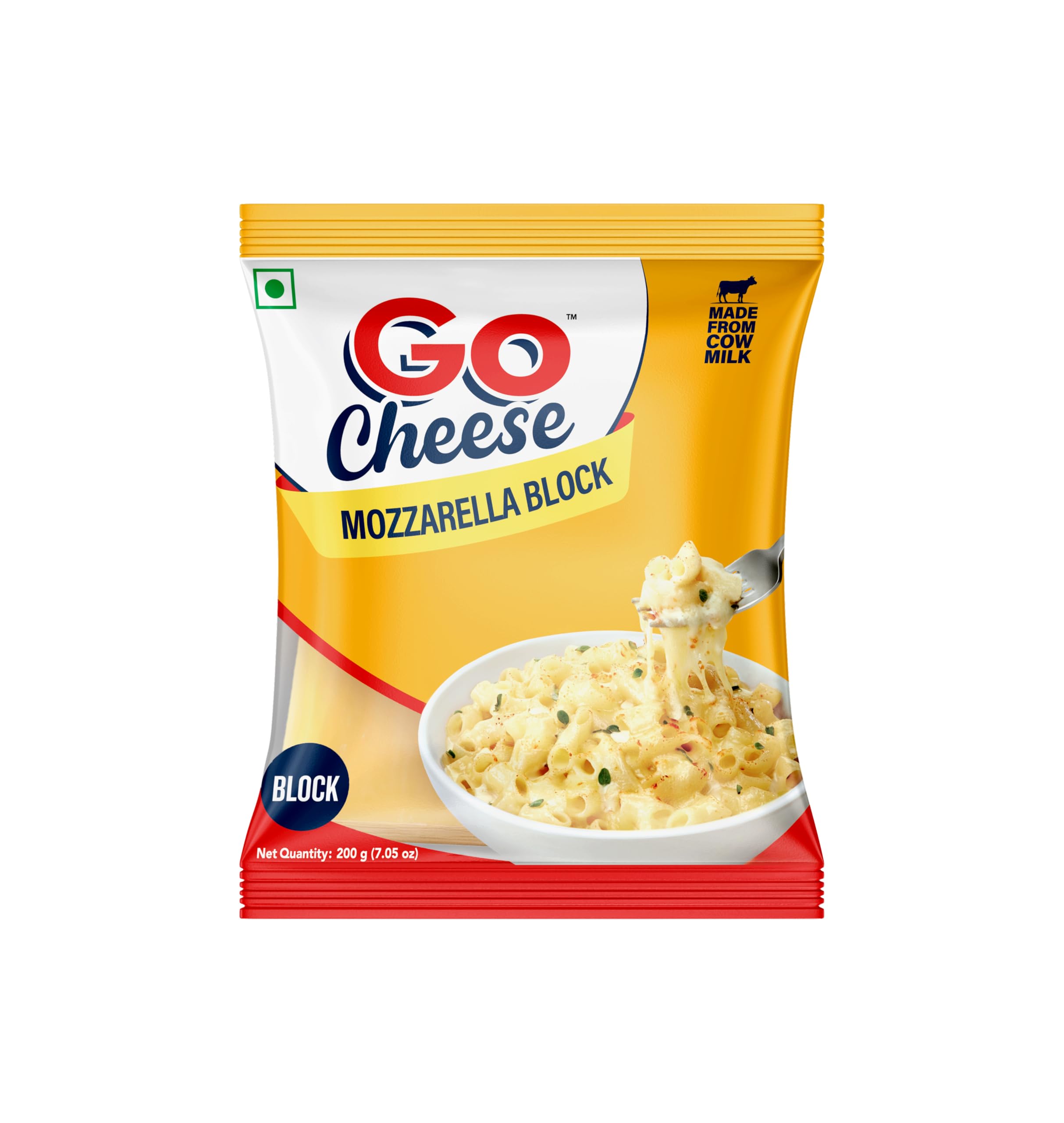Go Mozzarella Block Cheese, 200g