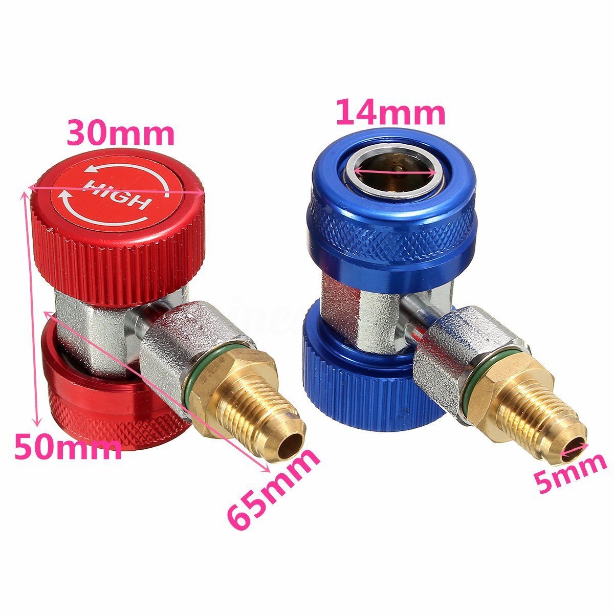 R134 A/C Snelkoppelingsadapter Voor Auto Voeg Fluor Toe, Airconditioning Hoog-laag Koppelingsadapter