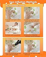 Vista 12 de Asiento inflable para bebés de 3 a 36 meses, silla de bebé con bomba de aire integrada, asiento de piso para bebé, asiento Bumbo para aprender a