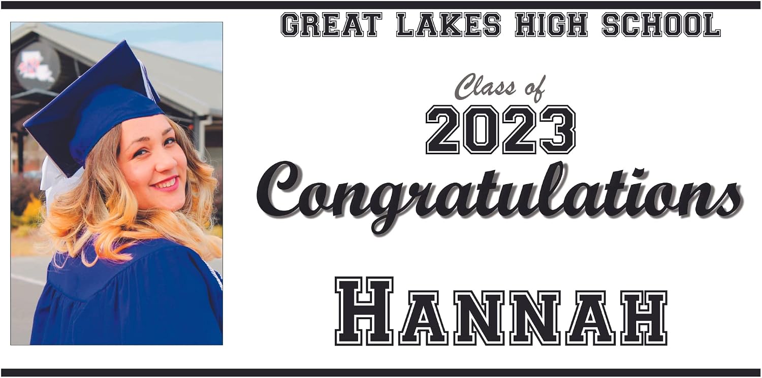 Copy King Class of 2023 Graduation Banner, Custom Photo Personalized - 24" x 48" - Big Grad Party Banner