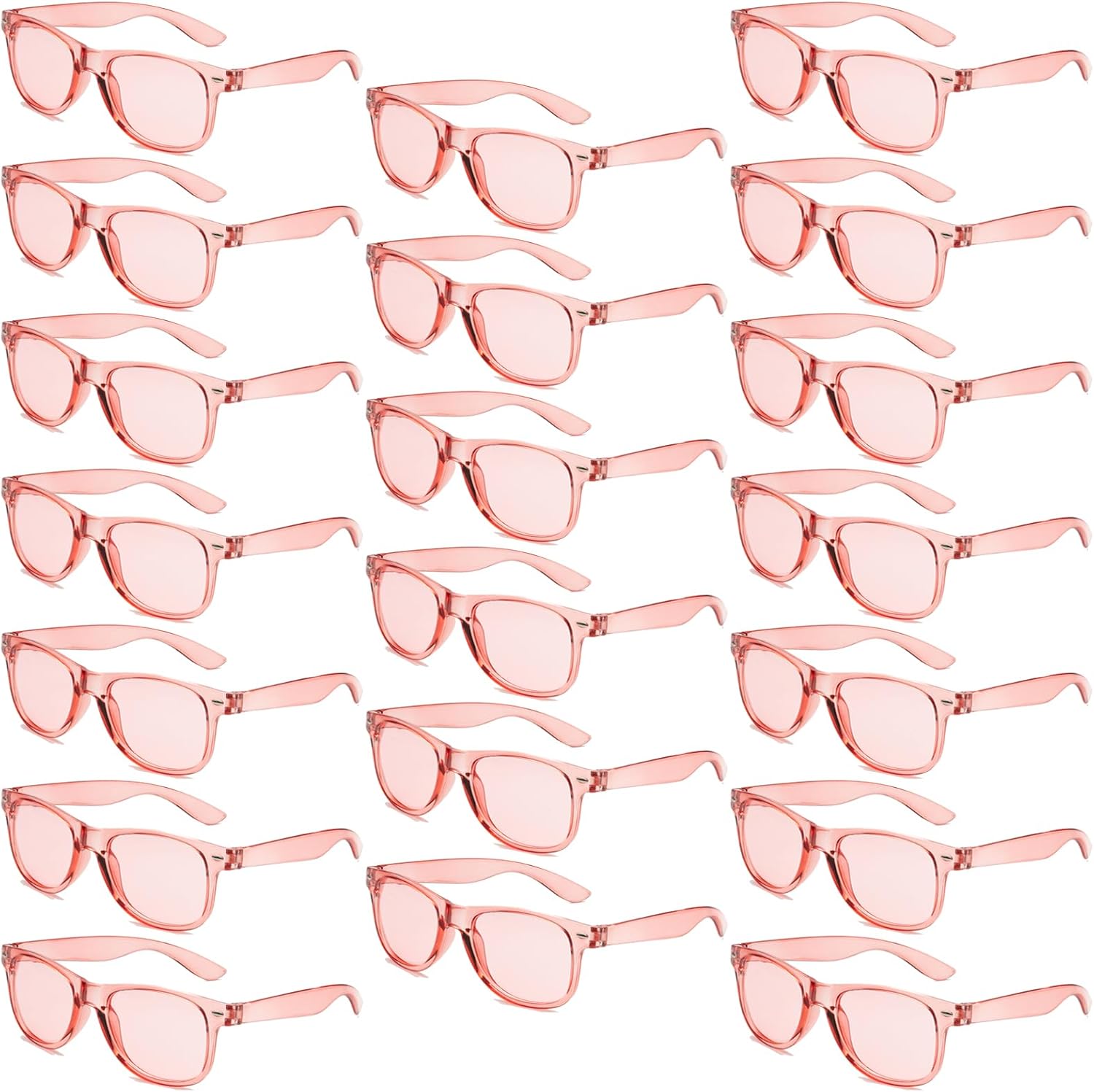 QYVEWY Pack of Neon Sunglasses Bulk for Adult Retro Clear Jelly Color Sunglasses UV400 Protection