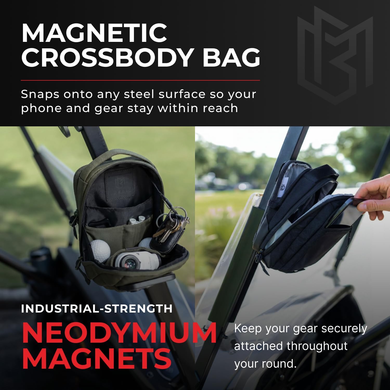   Crossbody Sling  for Men & Women | Golf, Gym & Travel | Water Resistant Nylon thumbnail