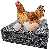 CLOCAL 6-Pack Chicken Nesting Pads 12x12 Inch - Washable Reusable Plastic Nest Box Liners for Coops, Egg-Protecting Laying Mats