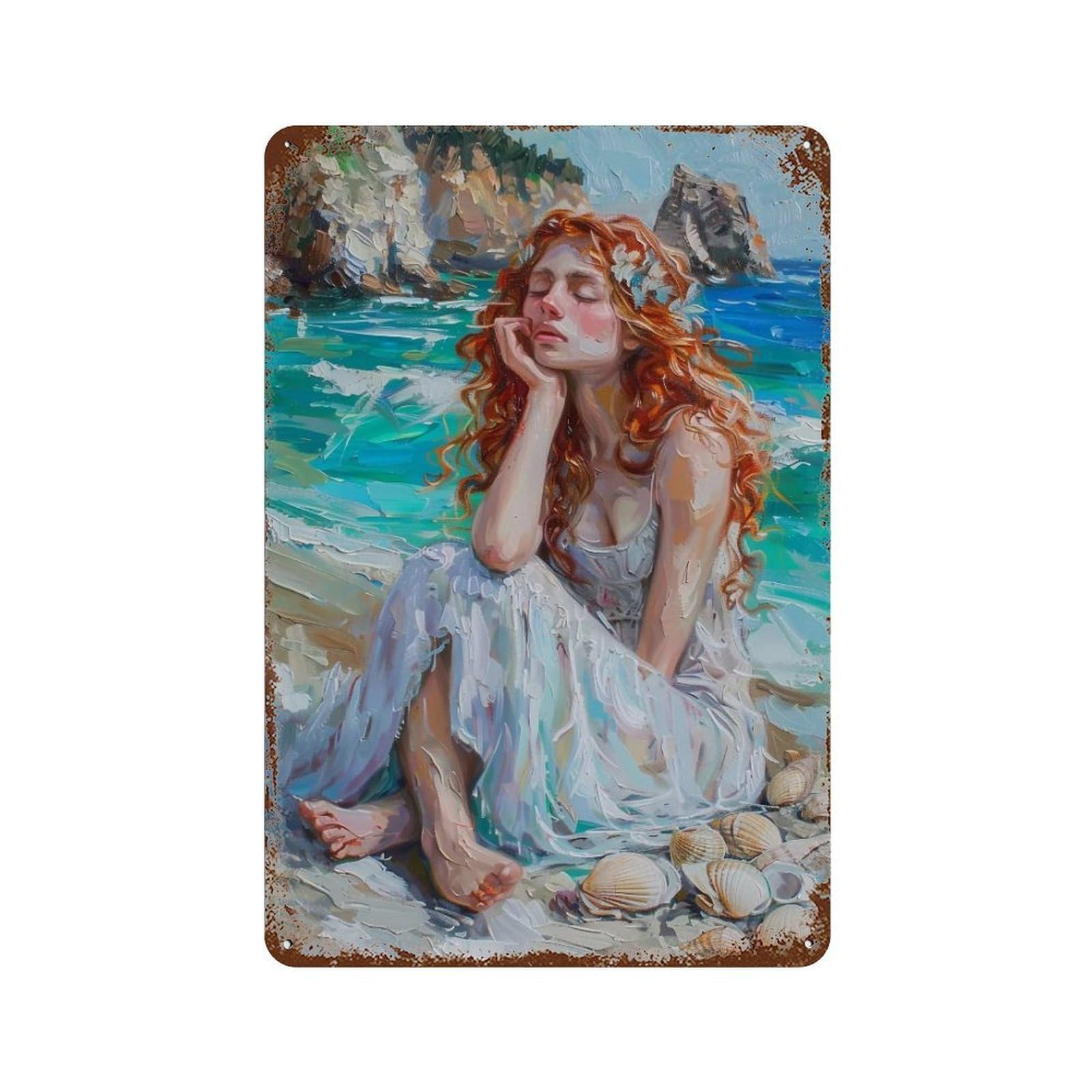 HDURYEYRYY Cliffs And Silent Maiden 01 Wall Retro Iron Vintage Art Metal Tin Sign Poster Modern Home Cofffee Club Art Bar Shop Decor 30x20cm
