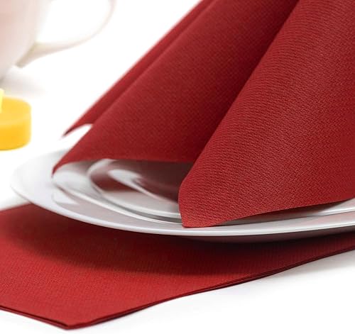 Miniatura 6 de PAPSTAR 50 servilletas decorativas de papel similares a tela, 13 x 13 pulgadas, servilletas de almuerzo de colores hechas en Europa, servilletas