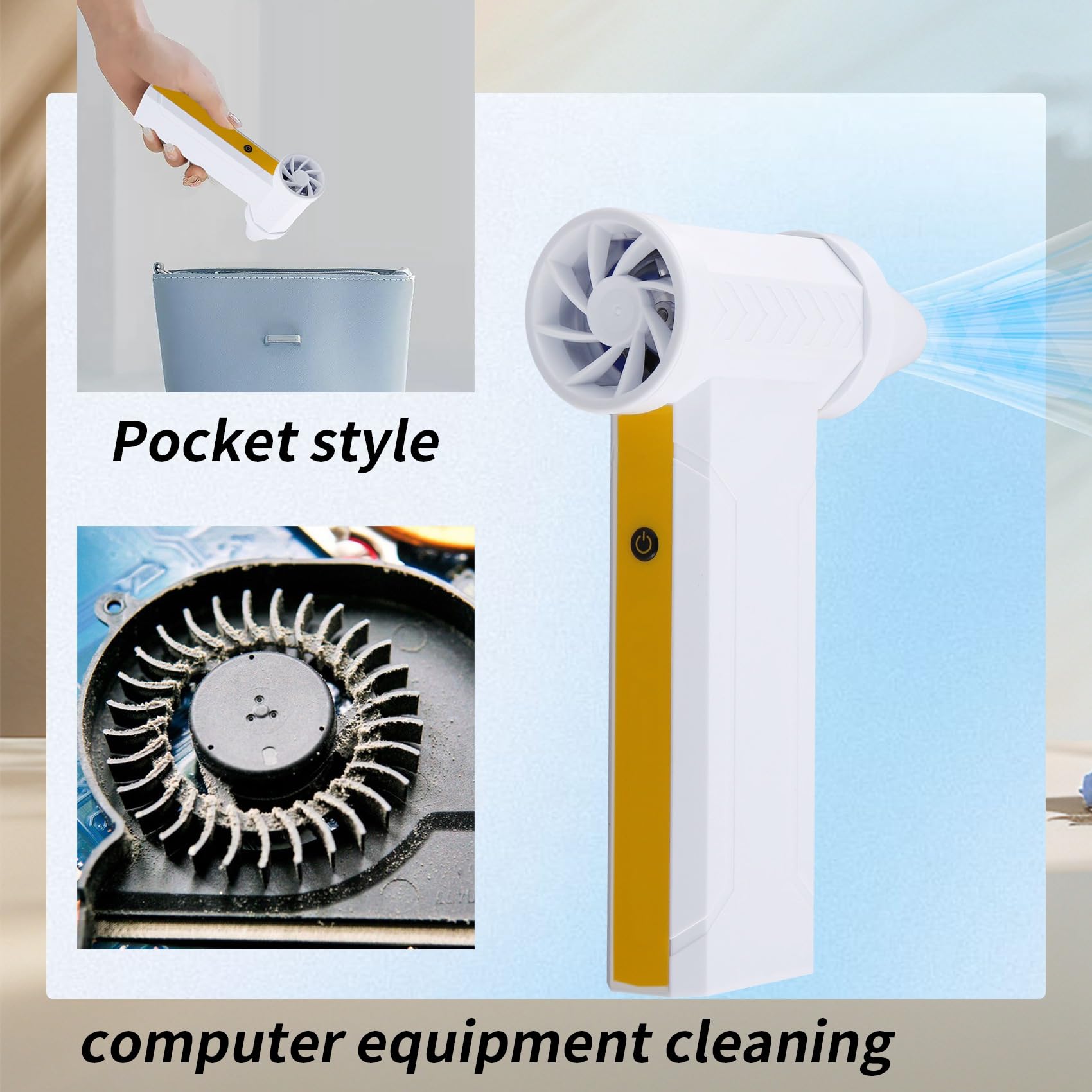 Osmond 160000RPM Super Wind 60M/S Mini Fan 10000MAH Moteur Sans Balais Portatif Génération Ventilateur de Conduit Industriel