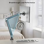 Jakeko Bras de moniteur portable magnétique - Aluminium solide lourd 75mm VESA Serre-tête 8.3" 12.9" 15.6" 16" 17.3" 18.5 de pouce 360° Base pivotante avec clips de câble
