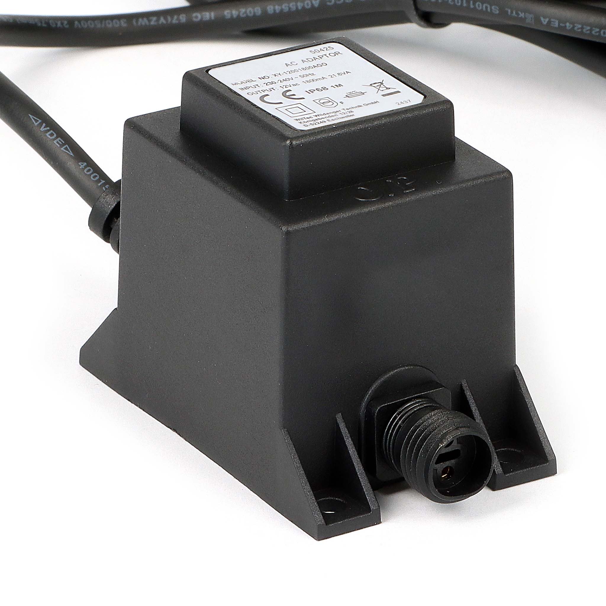 SunSun Netzteil JBA48V-12-1800U 12 V 1800 mA, 2-poliger Netzadapter mit Niedervolt-Stecksystem, Transformator IP68 für Teichbeleuchtung und Garten